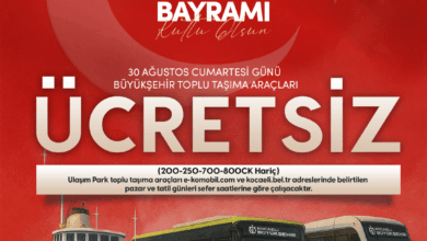 30 Ağustos’ta toplu ulaşım ücretsiz