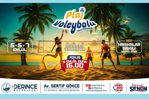Derince'de Plaj Voleybolu Heyecanı