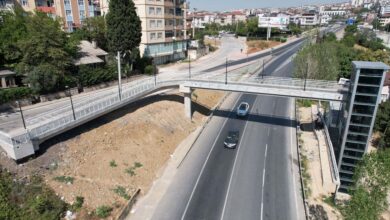 Gebze'deki üst geçit asansörüne bakım çalışması
