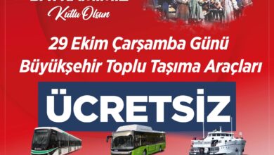 29 Ekim'de toplu ulaşım ücretsiz