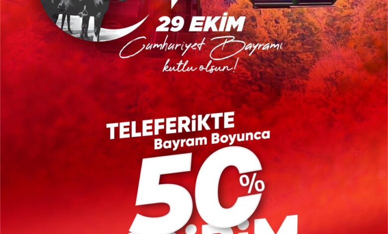 Kartepe Teleferik, 29 Ekim'de yüzde 50 indirimli