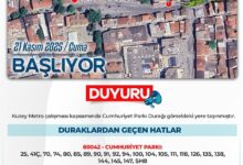 Cumhuriyet Parkı otobüs durağının yeri değiştirildi