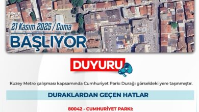 Cumhuriyet Parkı otobüs durağının yeri değiştirildi