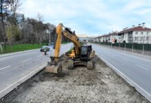 Kartepe tramvayında ilk kepçe vuruldu