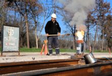 Kartepe Tramvay Hattı'nda raylar kaynak ile birleşiyor