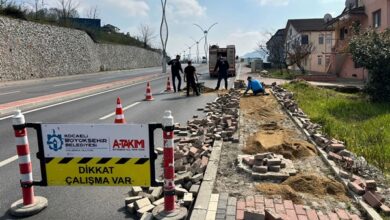 Başiskele’de tretuvar yenileme çalışmaları tamam