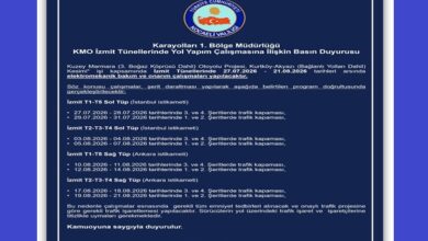 Karayolları 1. Bölge Müdürlüğü KMO İzmit Tünellerinde Yol Yapım Çalışmasına İlişkin Basın Duyurusu