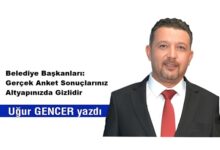 uğur gencer Belediye Başkanları, Gerçek Anket Sonuçlarınız Altyapınızda Gizlidir