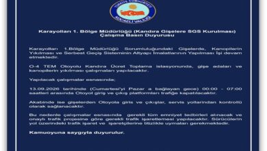 Karayolları 1. Bölge Müdürlüğü Çalışma Basın Duyurusu