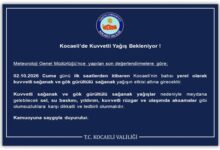 Kocaeli’de Kuvvetli Yağış Bekleniyor!